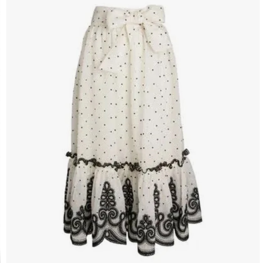 ZIMMERMANN
Embroidered linen and silk-blend gauze midi skirt